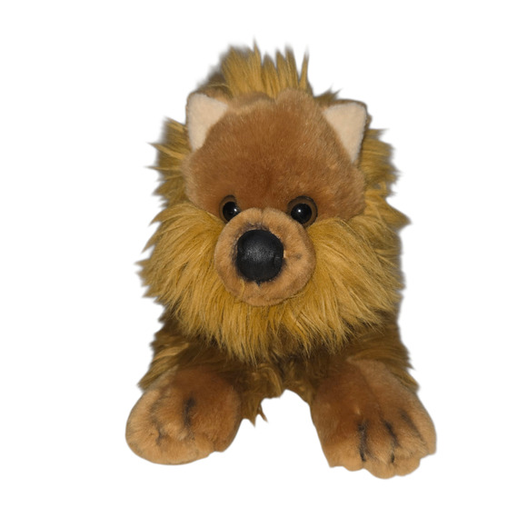 Animal Alley Plush Brown Dog Stuffed Animal with Fluffy Tail 13 in Pomeranian - Picture 2 of 9
